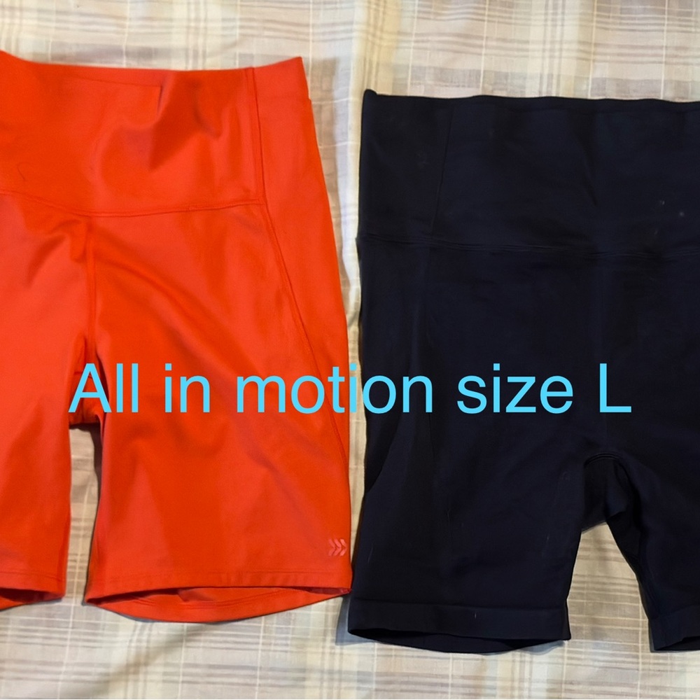 all in motion High-Waist Bike Shorts Duo in Red and Black
